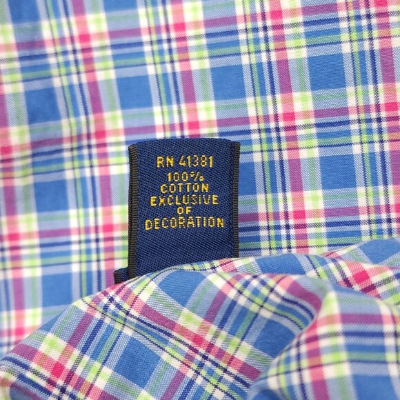 Ralph Lauren Mens XL Multicolor Plaid Button-Down Shirt 100% Cotton Classic Fit - Picture 3 of 9